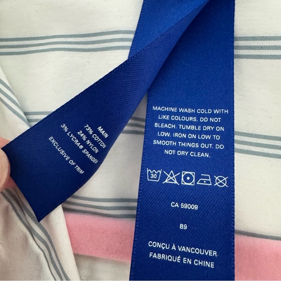 Kit + Ace Women’s Fitted Button Up Shirt With Blue Stripes - Picture 4 of 5